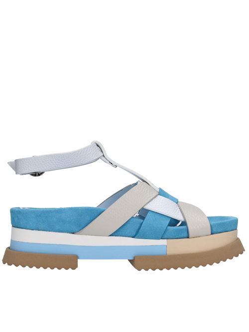 Sandali in pelle e camoscio FABI | FD7605B ALCEBIANCO-BEIGE-CELESTE